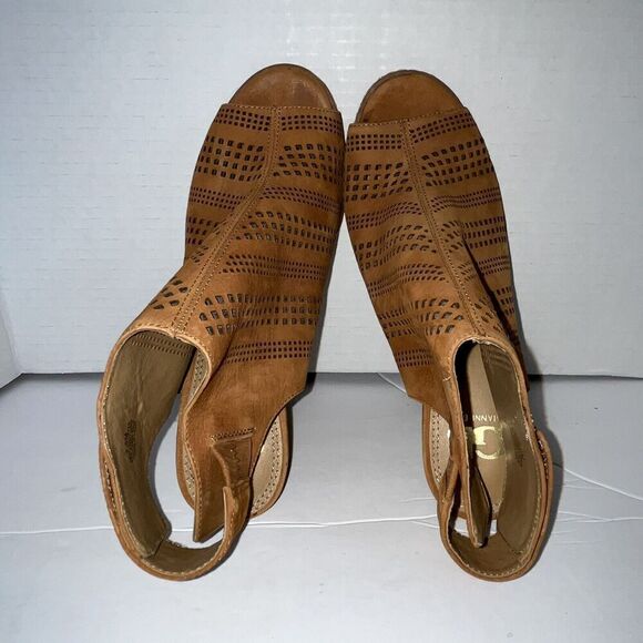 Gianni‎ Bini GB Chunky Heels Women's Sz 7.5 Open Toe Ankle Stacked Pumps Sandals - Picture 5 of 9